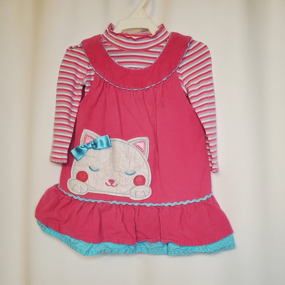 Adorable pink kitty jumper dress 2T